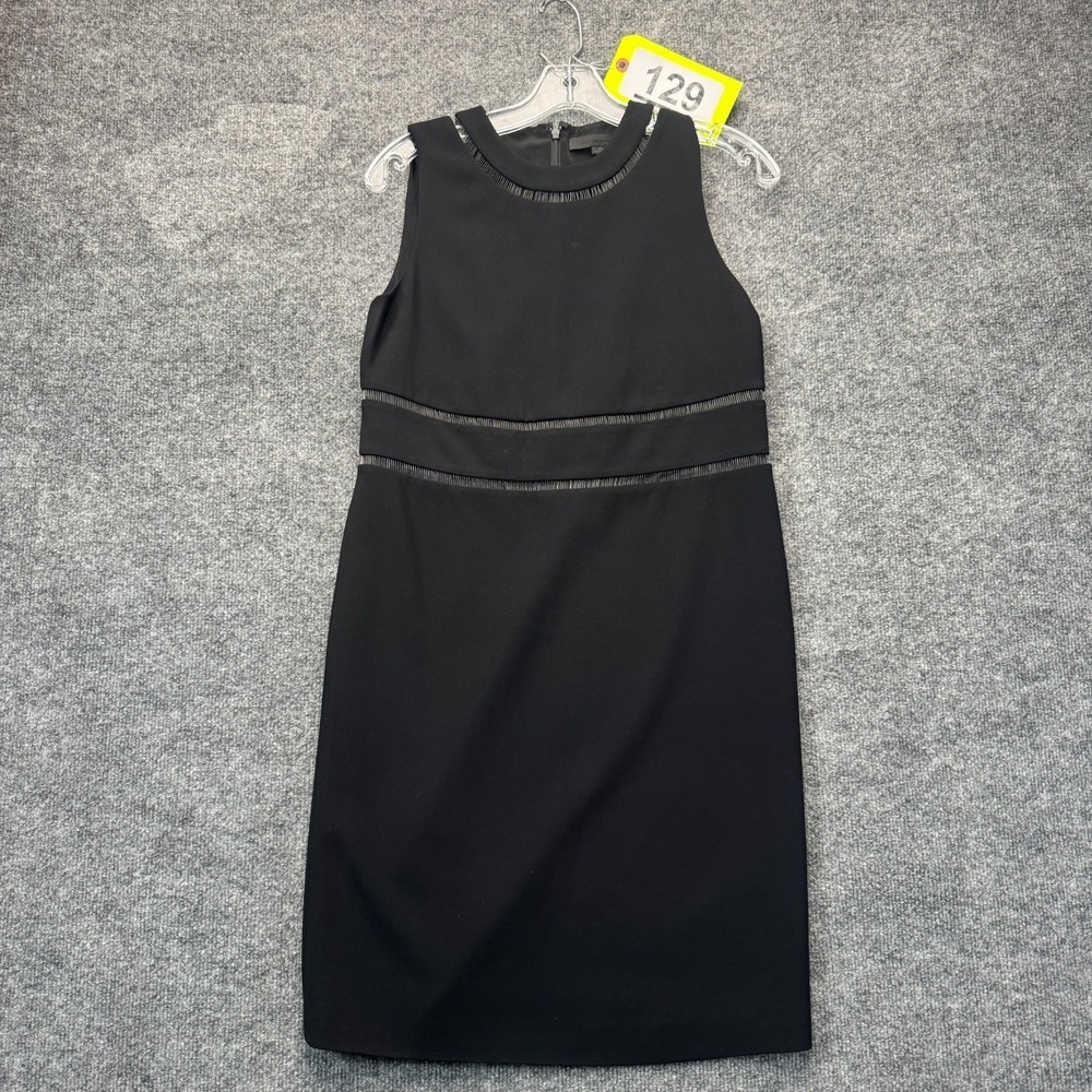 Alexander Wang Black Sheath Dress 0 XS Fagoting Open Mesh Trim Accent Cutout LBD